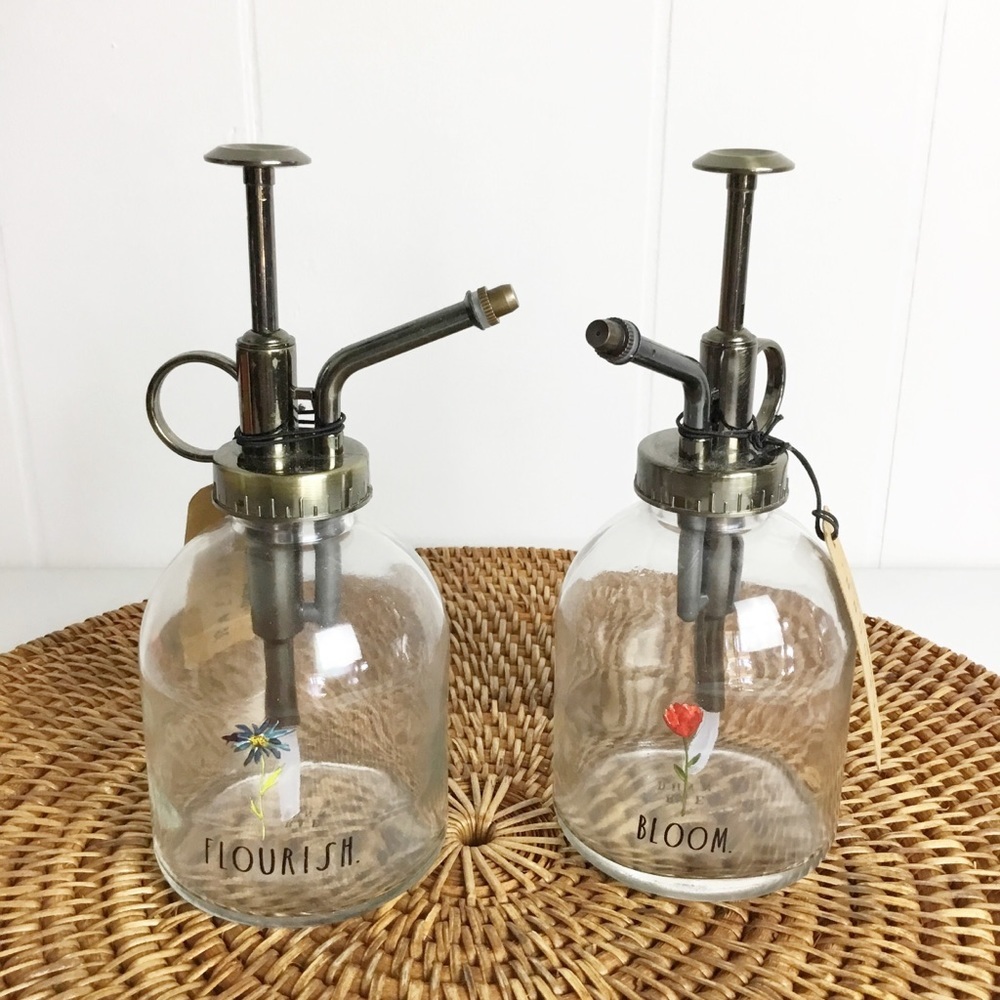Rae Dunn Flourish & Bloom Spray Glass Bottles New